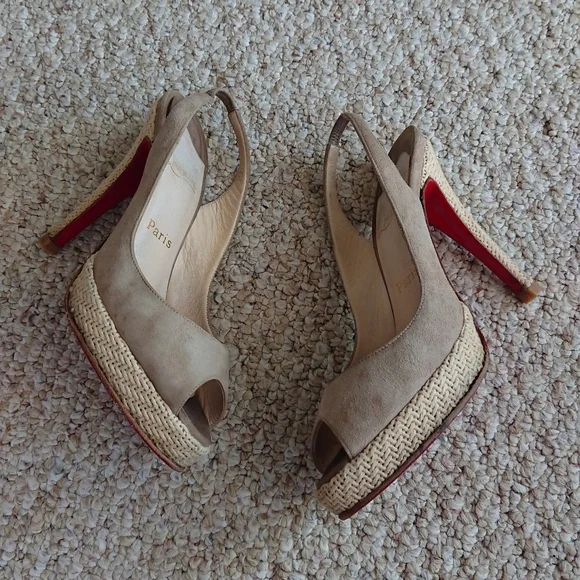 Christian Louboutin Tan Slingback Sandals